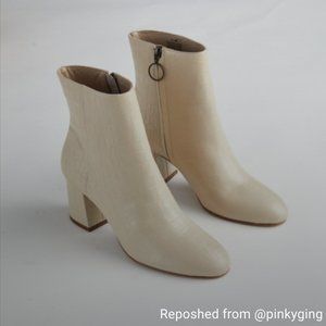 ABLE Bone (Beige) Crocodile Celina Ankle Boots